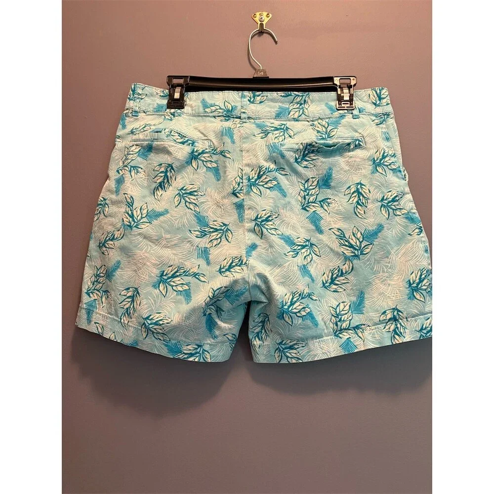 Caribbean Joe Shorts Womens Size 12 Blue White Tropical Floral - Picture 6 of 9